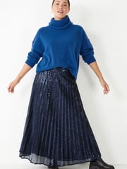 Hush Blue Clio Pleated Sequin Skirt - Image 2 of 5