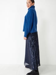 Hush Blue Clio Pleated Sequin Skirt - Image 4 of 5