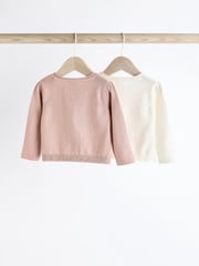 Pink/White 100% Cotton Cardigans 2 Pack (0mths-3yrs) - Image 2 of 7