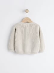 Graue 3D-Schleifen - Strickjacke für Babys aus 100 % Baumwolle (0 Monate – 2 Jahre) - Bild 6 von 10