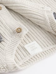 Graue 3D-Schleifen - Strickjacke für Babys aus 100 % Baumwolle (0 Monate – 2 Jahre) - Bild 9 von 10