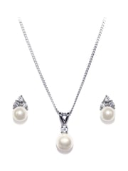 Ivory & Co Silver Classic Crystal And Pearl Set - Image 1 of 4