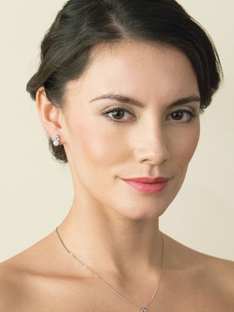 Ivory & Co Silver Classic Crystal And Pearl Set - Image 2 of 4