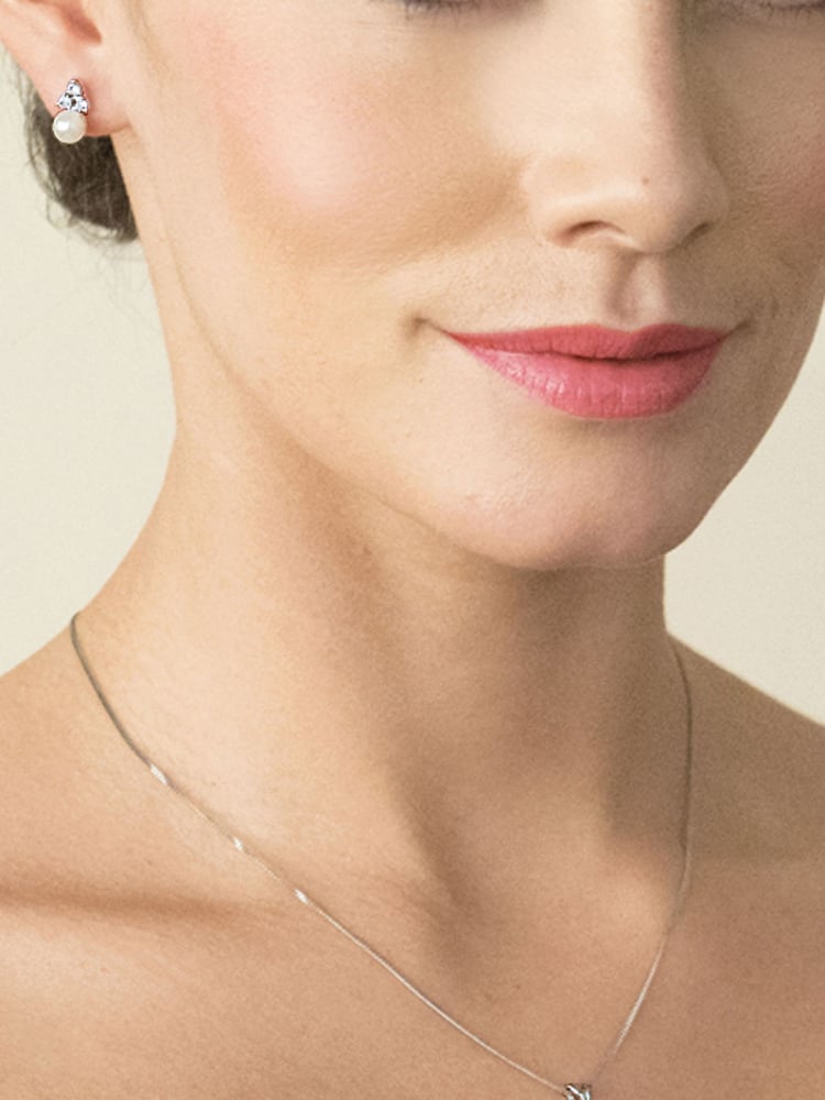 Ivory & Co Silver Classic Crystal And Pearl Set - Image 4 of 4