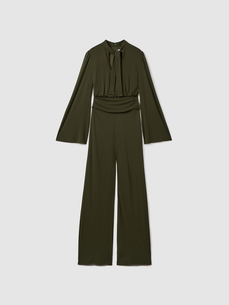 Halston Seaweed Wide Leg Jumpsuit - Image 2 of 6