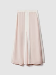 Reiss Nude/Ivory Rosalia Contrast Trim Co-Ord Midi Skirt - Image 2 of 5