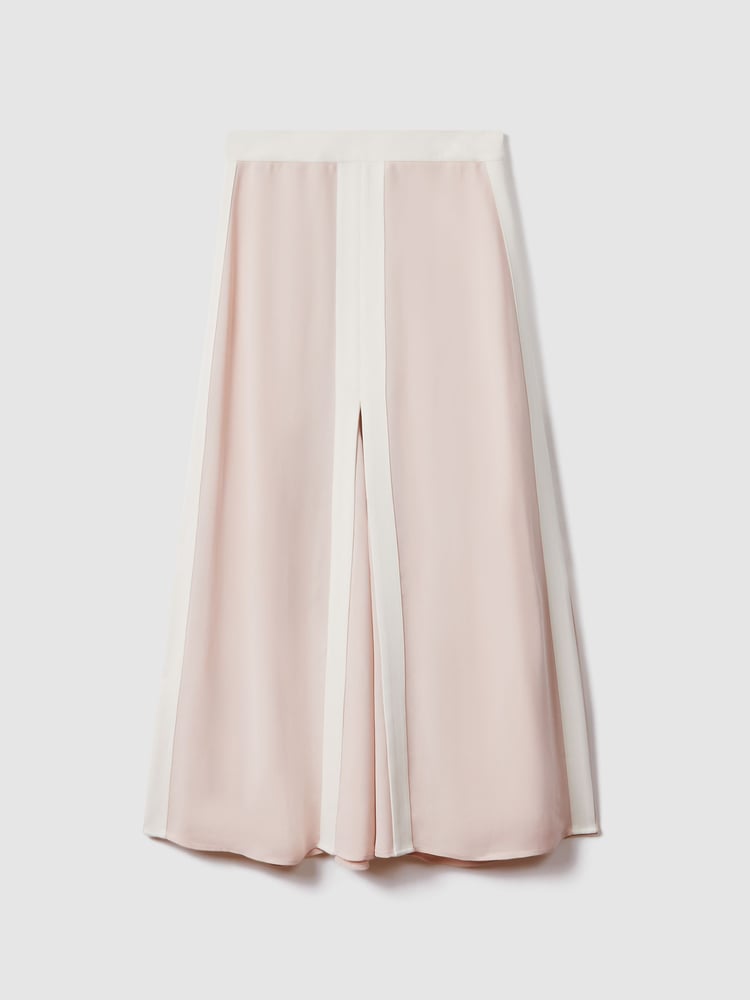Reiss Nude/Ivory Rosalia Contrast Trim Co-Ord Midi Skirt - Image 2 of 5