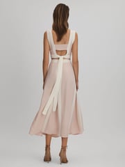 Reiss Nude/Ivory Rosalia Contrast Trim Co-Ord Midi Skirt - Image 5 of 5