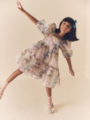 Purple Butterfly Tiered Organza Dress (3-16yrs) - Image 3 of 4