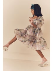 Purple Butterfly Tiered Organza Dress (3-16yrs) - Image 4 of 4