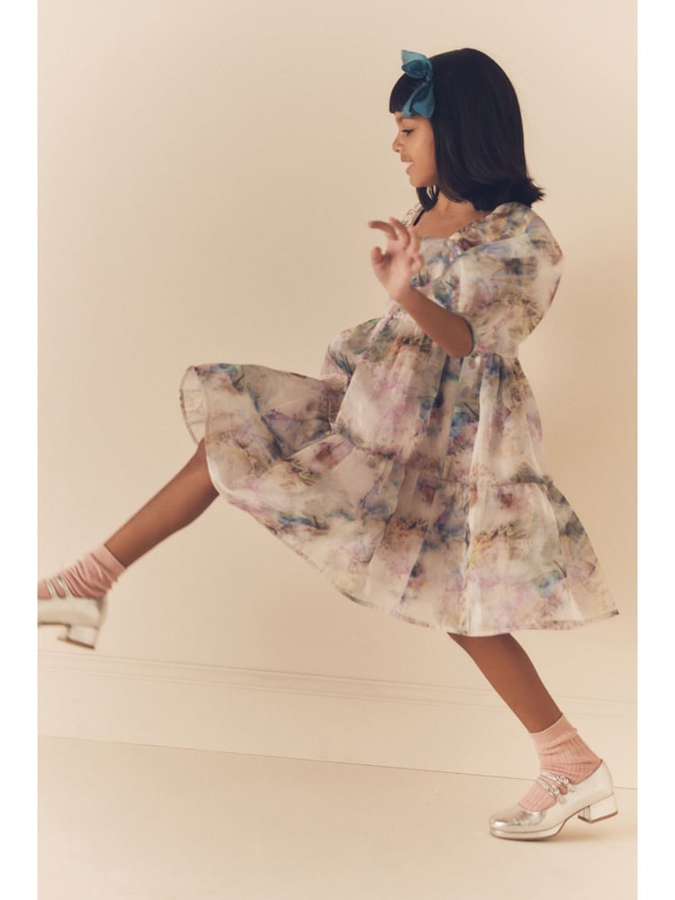 Purple Butterfly Tiered Organza Dress (3-16yrs) - Image 4 of 4