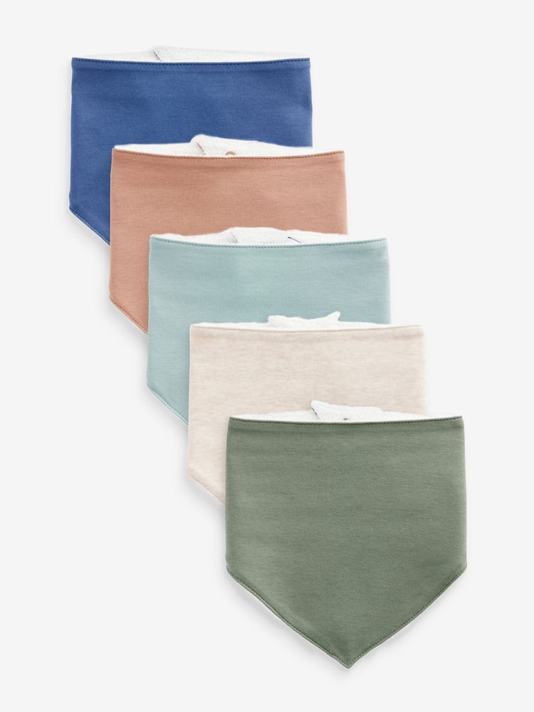Multi Baby 100% Cotton Bibs 5 Pack - Image 1 of 6