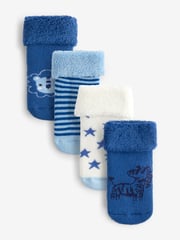 Blue Character Towelling Socks 4 Pack (0mths-2yrs) - Image 1 of 5
