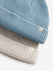 Blue/Grey Baby Beanie Hats 2 Pack (0mths-2yrs) - Image 7 of 7