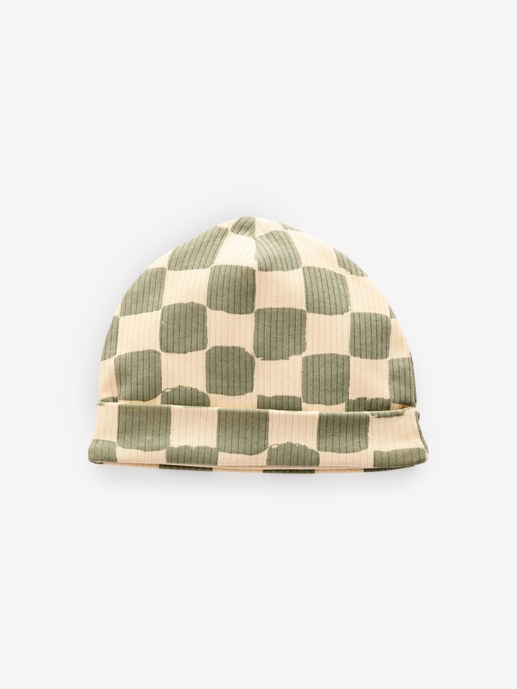 Blue 100% Cotton Jersey Beanie Hats 3 Pack (0-18mths) - Image 2 of 5