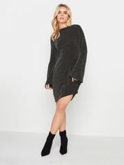 PixieGirl Petite Black Brillo Cowl Tie Back Dress - Image 2 of 4