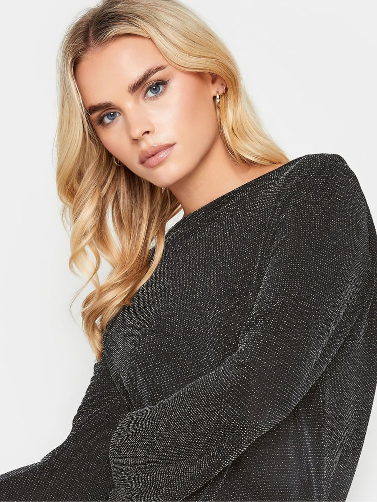 PixieGirl Petite Black Brillo Cowl Tie Back Dress - Image 4 of 4