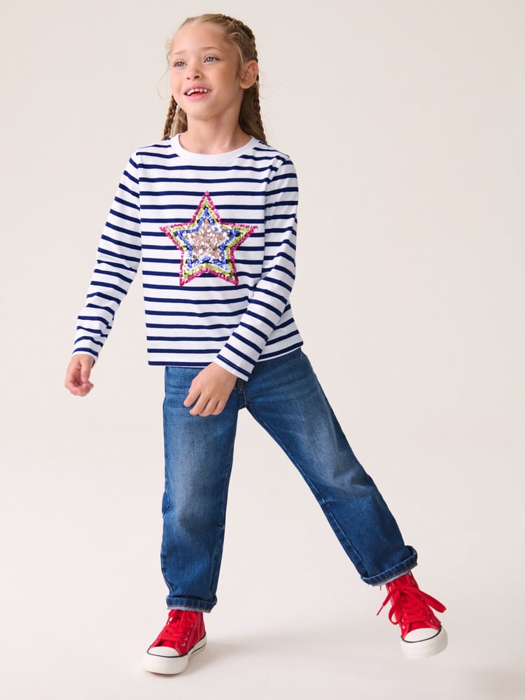 Multi Stripe Sequin Star Long Sleeve T-Shirts 4 Pack (3-16yrs) - Image 2 of 11