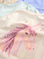 Unicorn Multi Long Sleeve T-Shirts 4 Pack (3-16yrs) - Image 5 of 9
