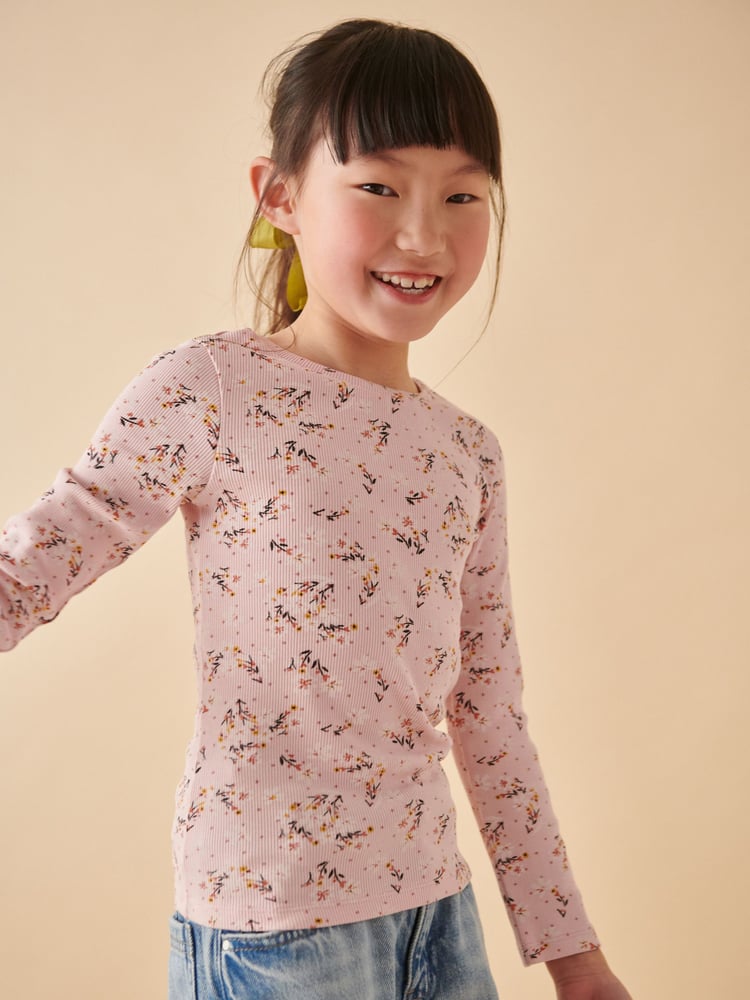 Pink Floral Rib Long Sleeve Tops 4 Pack (3-16yrs) - Image 2 of 11