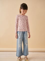 Pink Floral Rib Long Sleeve Tops 4 Pack (3-16yrs) - Image 3 of 11