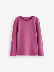 Pink Floral Rib Long Sleeve Tops 4 Pack (3-16yrs) - Image 9 of 11