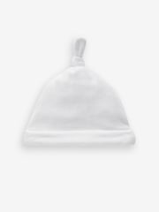 White Velour Baby Tie Top Hats 2 Pack (0-12mths) - Image 3 of 4