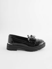 Baker by Ted Baker Girls Black Loafer Shoes with Bow - Image 2 of 9