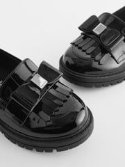 Baker by Ted Baker Girls Black Loafer Shoes with Bow - Image 9 of 9