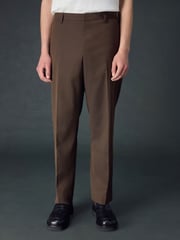 Rust Brown Twill Relaxed Fit Suit Trousers - Image 1 of 5