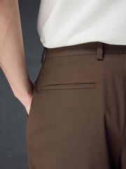 Rust Brown Twill Relaxed Fit Suit Trousers - Image 5 of 5