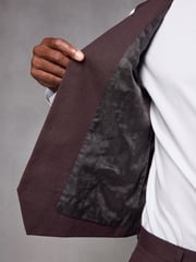 Red Textured Wool Suit: Waistcoat - Image 4 of 9