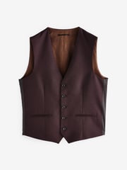 Red Textured Wool Suit: Waistcoat - Image 5 of 9