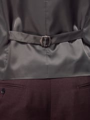Red Textured Wool Suit: Waistcoat - Image 9 of 9