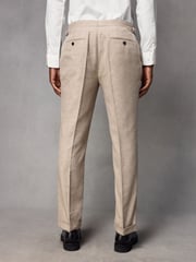 Neutral Wool Blend Herringbone Suit Trousers - Image 3 of 10