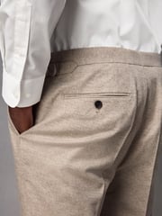 Neutral Wool Blend Herringbone Suit Trousers - Image 5 of 10