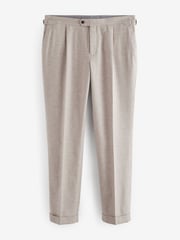 Neutral Wool Blend Herringbone Suit Trousers - Image 7 of 10