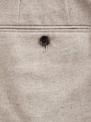 Neutral Wool Blend Herringbone Suit Trousers - Image 9 of 10