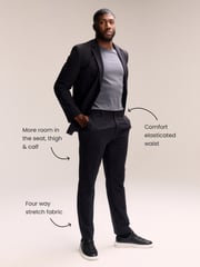 Black Muscle Fit Motionflex Tech Suit Trousers - Image 4 of 11