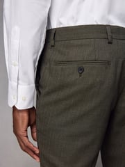Green Slim Fit Textured Wool Suit Trousers - Image 3 of 9