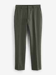Green Slim Fit Textured Wool Suit Trousers - Image 6 of 9