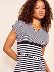 Friends Like These Black/White Petite Straight  V Neck Jersey Maxi Dress - Image 2 of 4