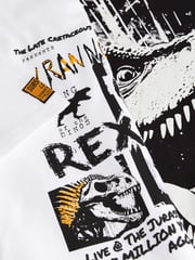Black/White Dinosaur Graphic Short Sleeve 100% Cotton T-Shirts 2 Pack (3-16yrs) - Image 5 of 5