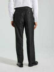 Black Regular Fit Adjustable Tape Detail Tuxedo Trousers - Image 3 of 10