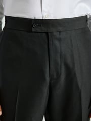 Black Regular Fit Adjustable Tape Detail Tuxedo Trousers - Image 6 of 10