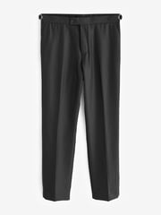 Black Regular Fit Adjustable Tape Detail Tuxedo Trousers - Image 7 of 10