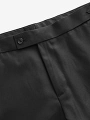Black Regular Fit Adjustable Tape Detail Tuxedo Trousers - Image 8 of 10