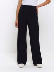 River Island Black Curve Stitched Wide Leg Trousers - Image 3 of 6