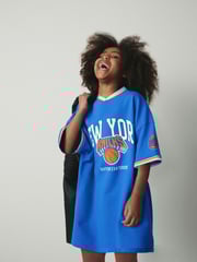 Blau/New York Knicks - NBA Trikot-Kleid aus 100 % Baumwolle (3–16 J.) - Bild 1 von 5