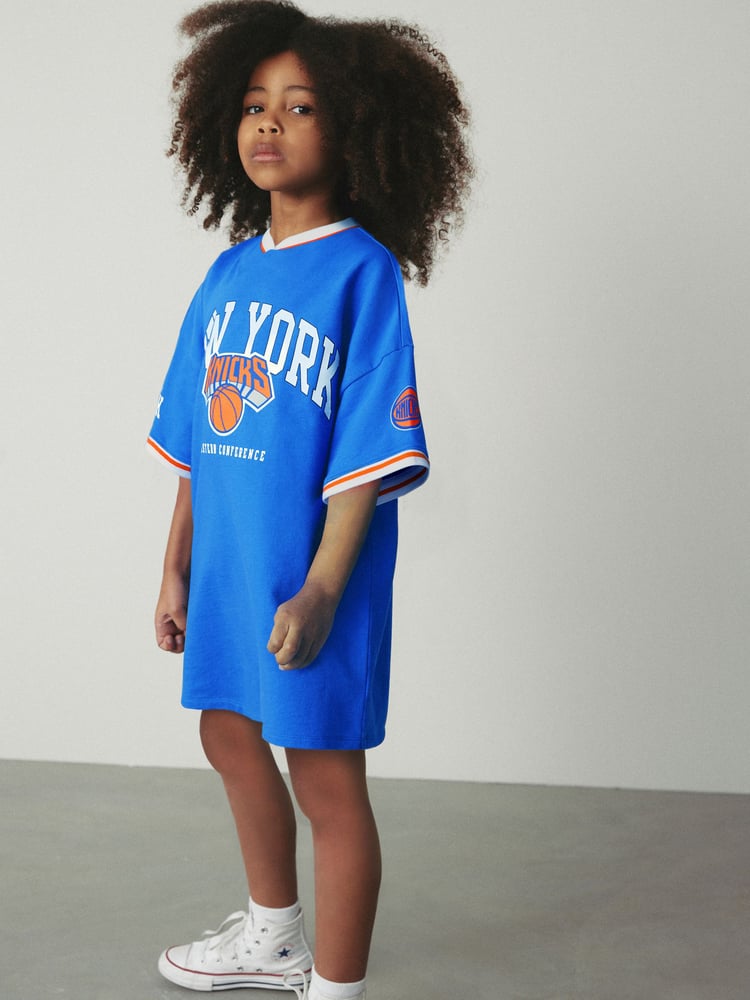 Blau/New York Knicks - NBA Trikot-Kleid aus 100 % Baumwolle (3–16 J.) - Bild 2 von 5